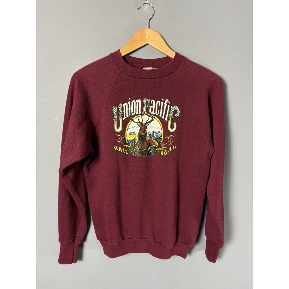 Vintage 70s/80s Mens L UNION PACIFIC RAILROAD Crewneck Sweatshirt by Healthknit